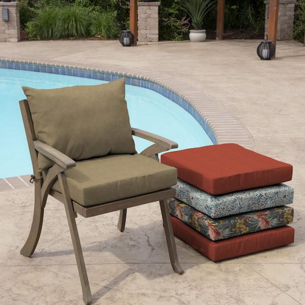 21 in. x 21 in. Tan Hamilton Outdoor Dining Chair Cushion