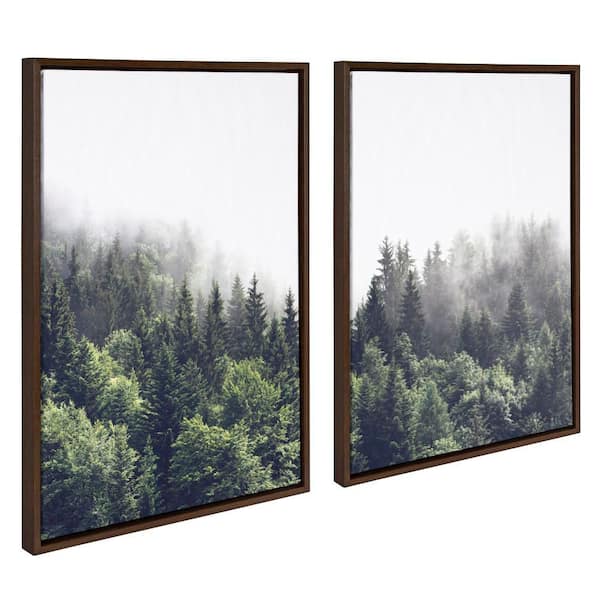 Kate and Laurel Sylvie Lush Green Forest on a Foggy Day by the Creative Bunch Studio 2-Piece Framed Art Print 23 in. x 33 in.