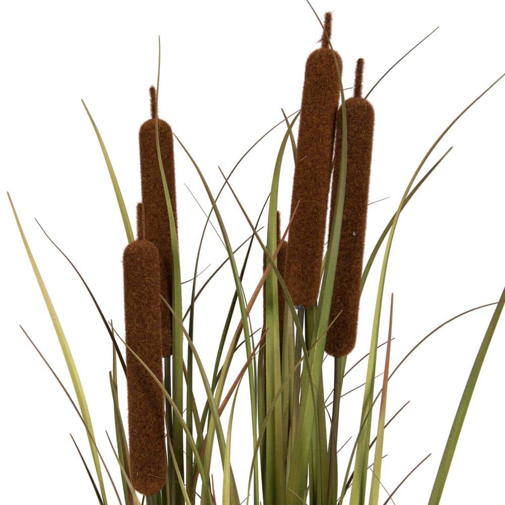 48" Green and Brown Artificial Grass Arrangement in Iron Pot