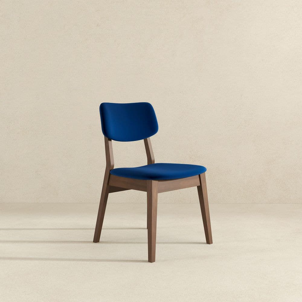Unity Mid-Century Navy Blue Velvet Upholstered Dining Chair, Solid Wood Legs (Set of 2) price history on PriceWatchPro