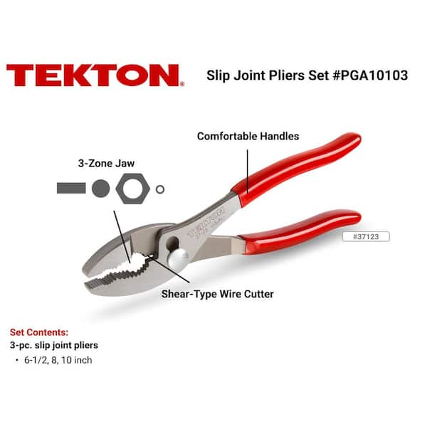 6-1/2 in., 8 in., 10 in. 3-Piece Slip Joint Pliers Set