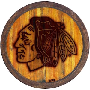 20 in. Chicago Blackhawks Branded "Faux" Barrel Plastic Decorative Sign