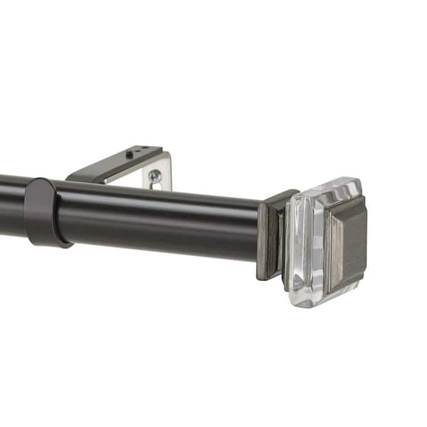 Art Decor 48 in. Non-Adjustable 1-1/8 in. Single Window Curtain Rod Set in Oil Rubbed Bronze with Lalique Finial