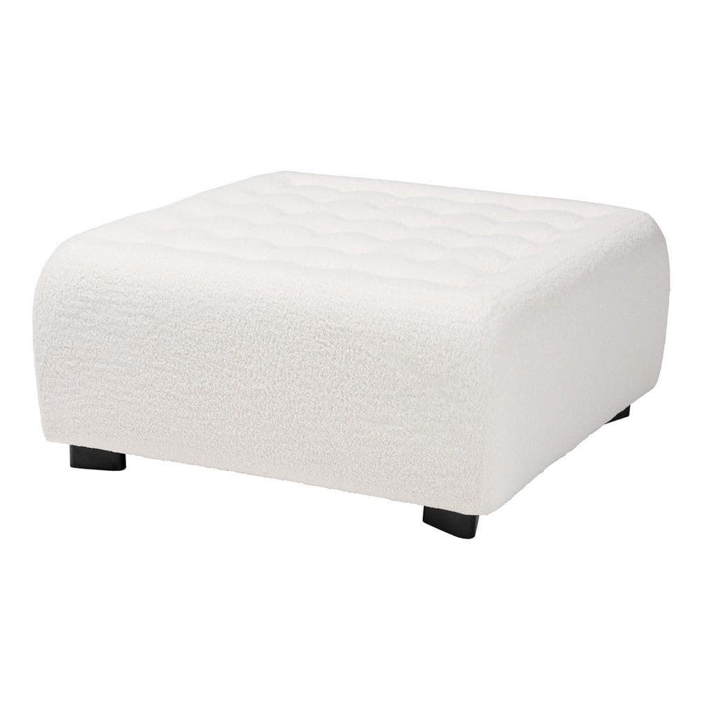 Baxton Studio Athena Ivory Square Ottoman 220-12867-HD - The Home Depot