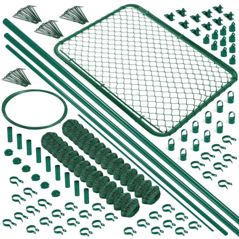 Green Vinyl Coated 4  ft. x 104  ft. Metal 9-Gauge Chain Link Fence-Complete Kit price history on PriceWatchPro
