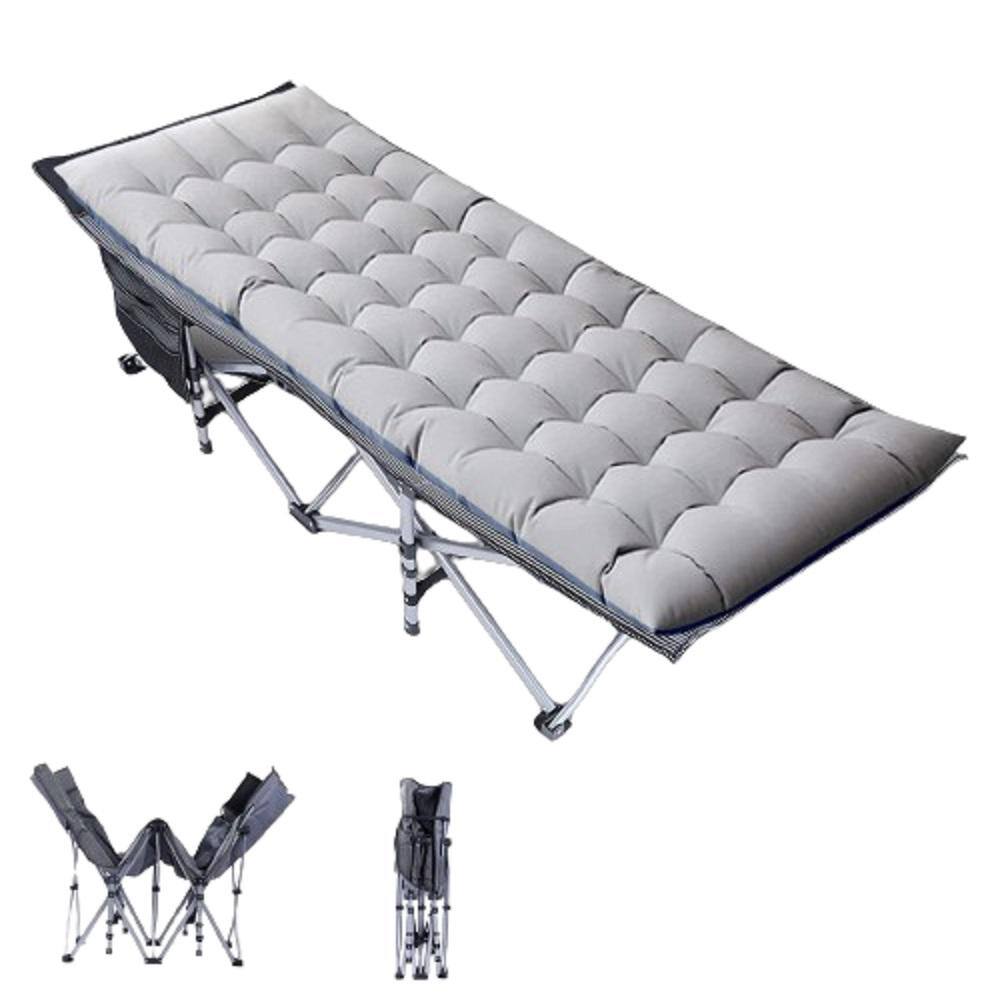 74.8 in. Portable Foldable Sleeping Camping Cot with Mattress for