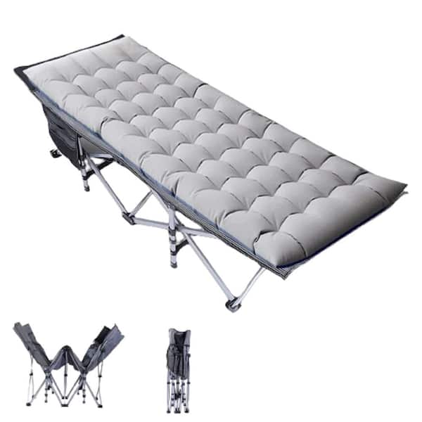 Unbranded 74.8 in. Portable Foldable Sleeping Camping Cot with Mattress for Outdoor Travel