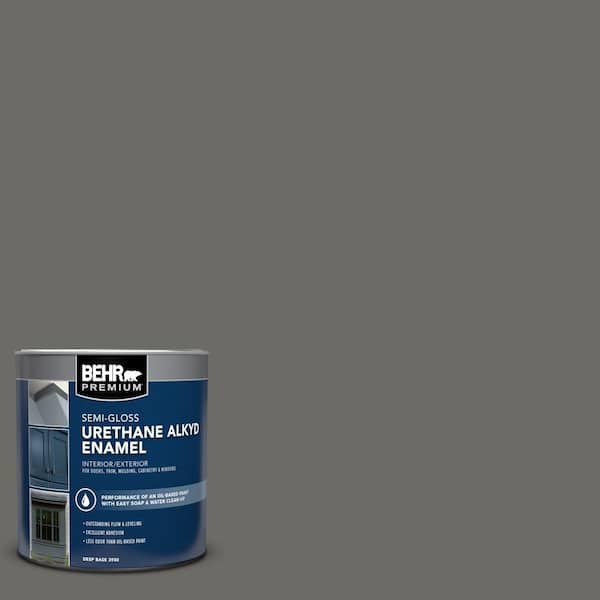 1 qt. #PPU18-18 Mined Coal Semi-Gloss Enamel Urethane Alkyd Interior/Exterior Paint