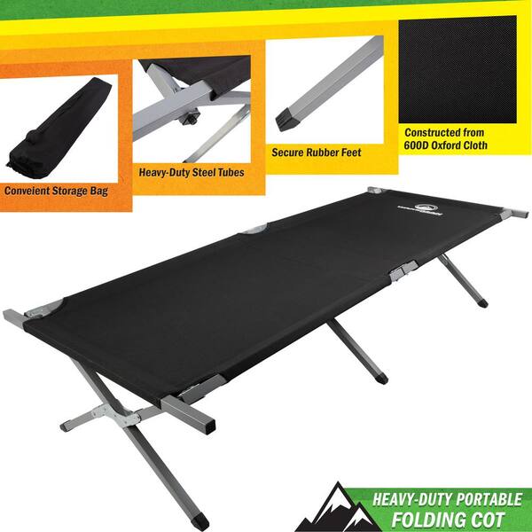 Wakeman Outdoors Portable Twin Folding Bed with Carry Bag - 600D