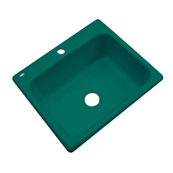 Thermocast Inverness Drop-In Acrylic 25 in. 1-Hole Single Bowl Kitchen Sink in Verde