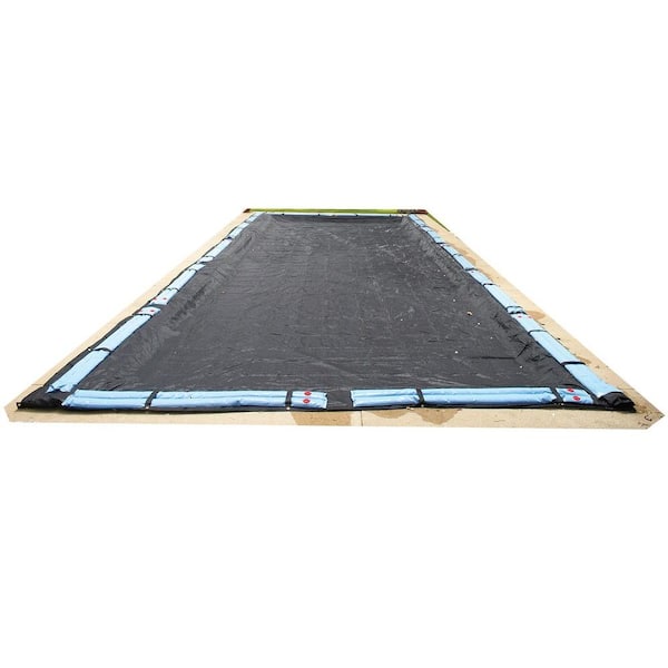 Blue Wave 12 ft. x 20 ft. Rectangular Black Rugged Mesh In Ground Winter Pool Cover