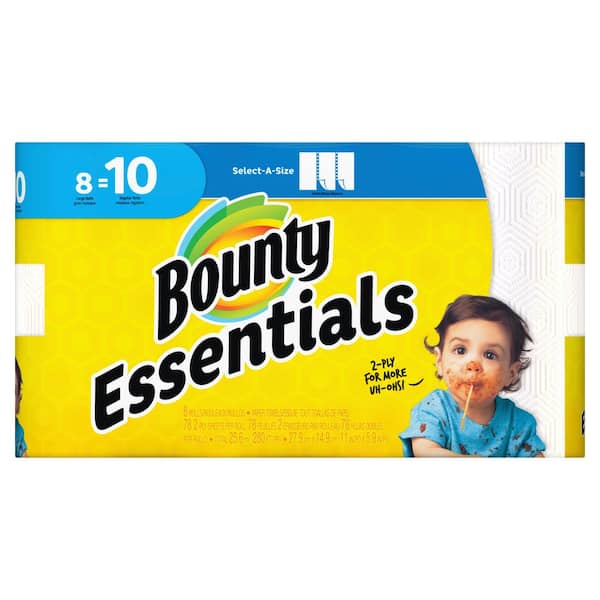 Bounty White Select-A-Size 2-Ply Paper Towel Roll (78-Sheets Per Roll, 8-Rolls Per Pack)