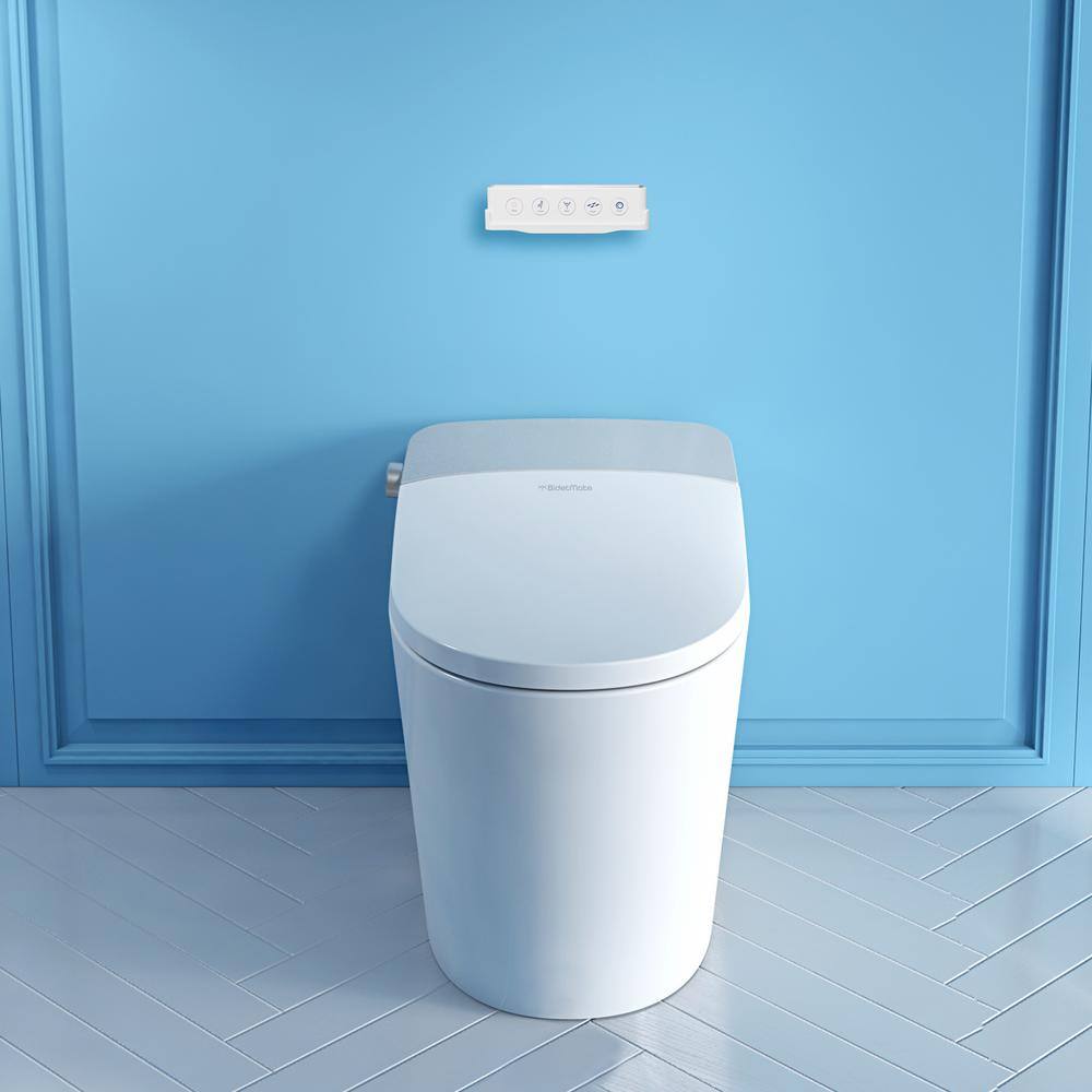 Elongated White Ceramic Smart Bidet Toilet with Heated Seat