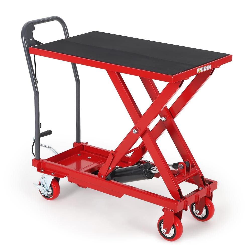 "Hydraulic Lift Table Cart, 500lbs Capacity 28.5"" Lifting Height, Manual Single Scissor Lift Table with Non-Slip Pad" price history on PriceWatchPro