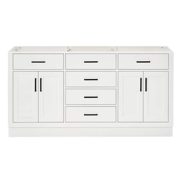 Hepburn 66 in. W x 21.5 in. D x 34.5 in. H Double Sinks Freestanding Bath Vanity Cabinet without Top in White