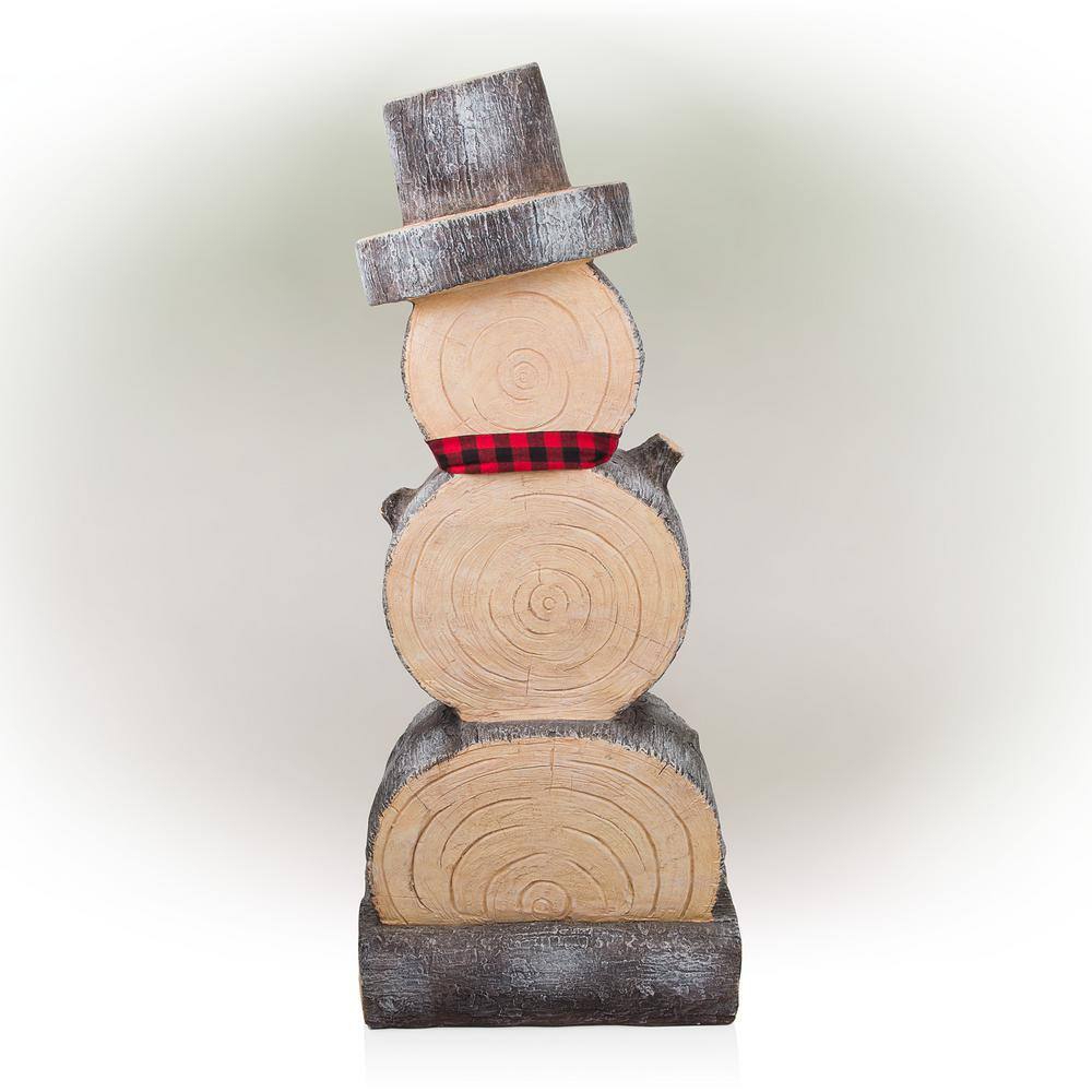 38" Rustic Wooden Snowman Holiday Table Decor