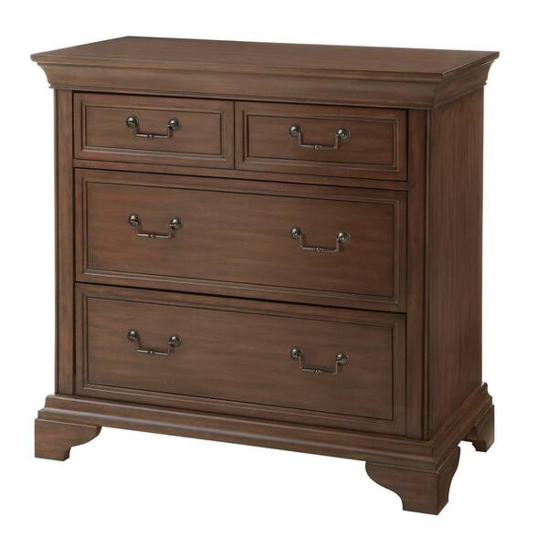 Home Decorators Collection Beckford Walnut Finish 3 Drawer Chest of Drawers (38 in W. X 36 in H.)