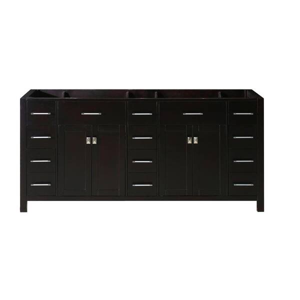 Virtu USA Caroline Parkway 72 in. W Bath Vanity Cabinet Only in Espresso