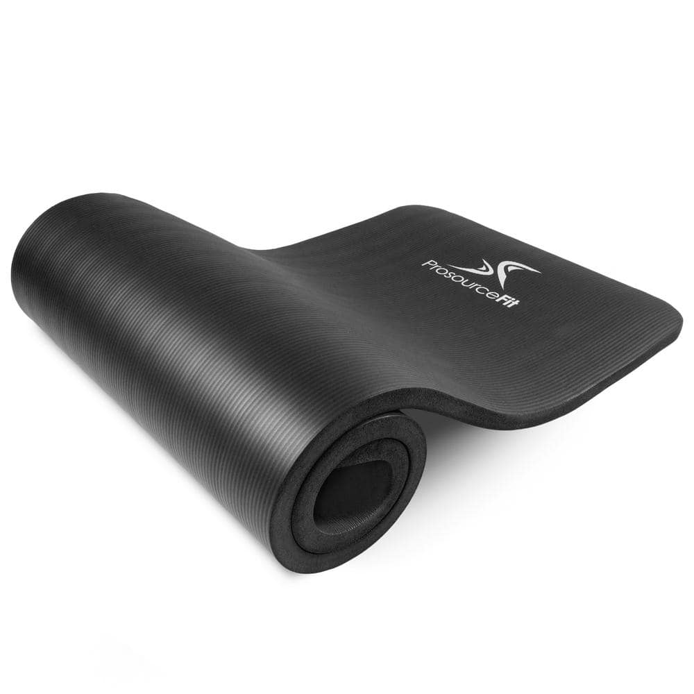 PROSOURCEFIT All Purpose Black 71 in. L x 24 in. W x 1 in. T Extra Thick  Yoga and Pilates Exercise Mat Non Slip (11.83 sq. ft.) ps-1998-etm-black -  The Home Depot