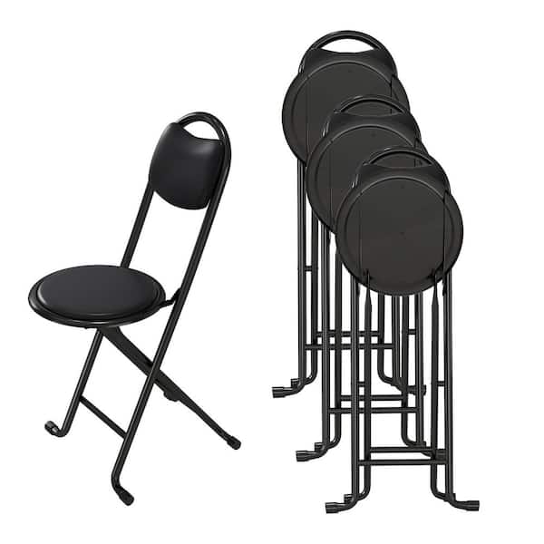 Folding Stool Metal Folding Chair With Cushion Black Metal Outdoor