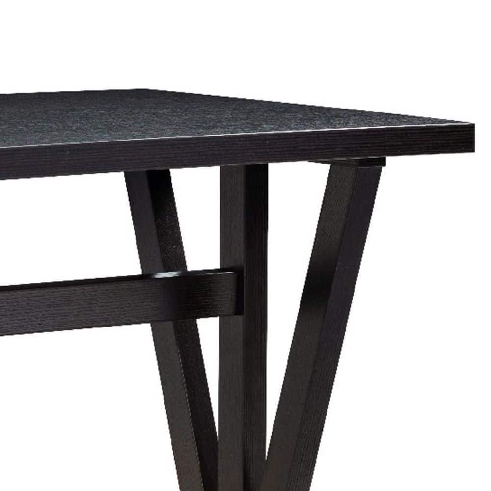 Ethan Classic Red Cocoa Black Wood Extendable Dining Table