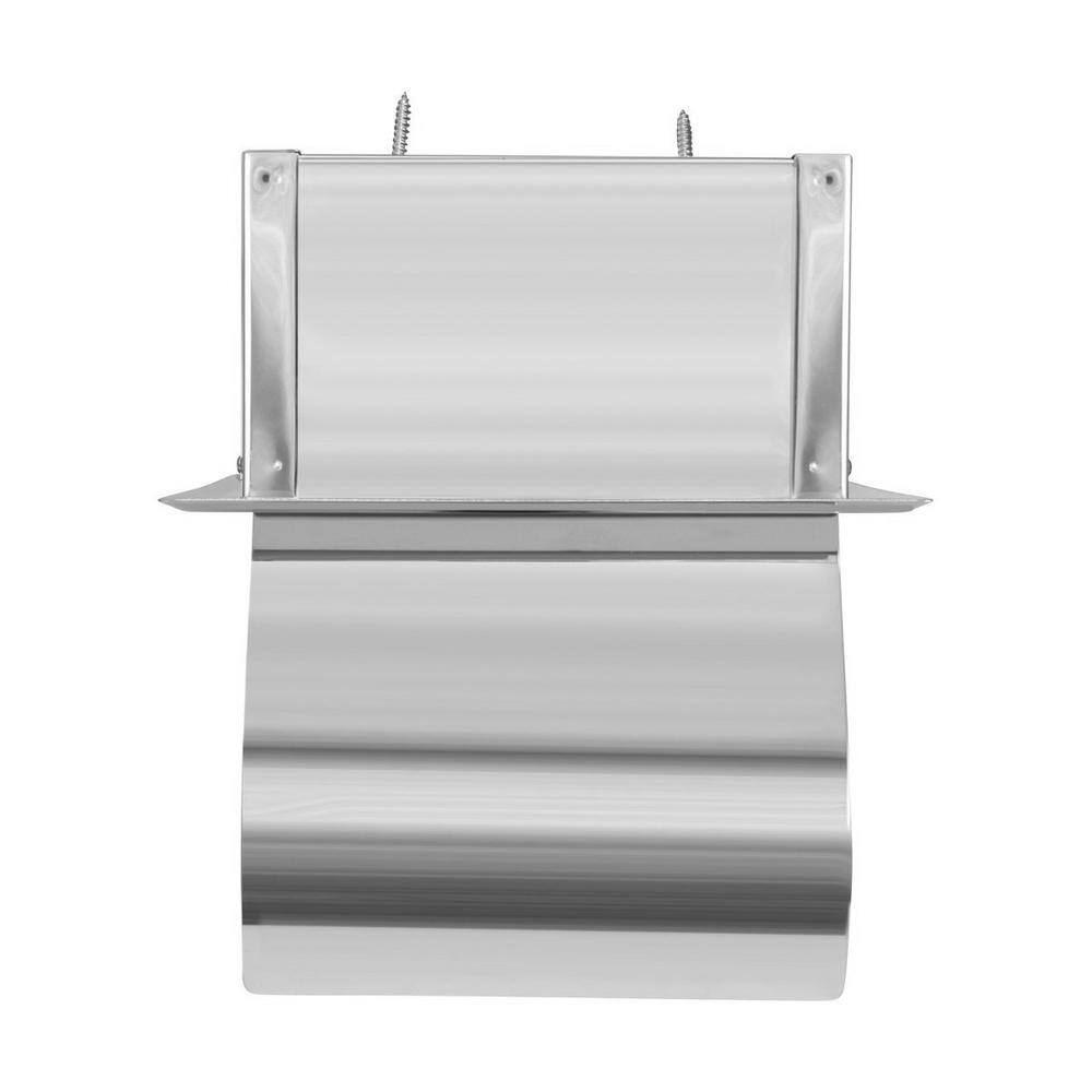Polished Chrome Stainless Steel Recessed Toilet Paper Holder with Lid