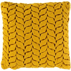Barda Mustard Felted Polyester Fill 18 in. x 18 in. Decorative Pillow