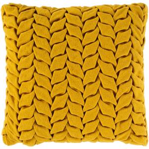 Barda Mustard Felted Polyester Fill 20 in. x 20 in. Decorative Pillow