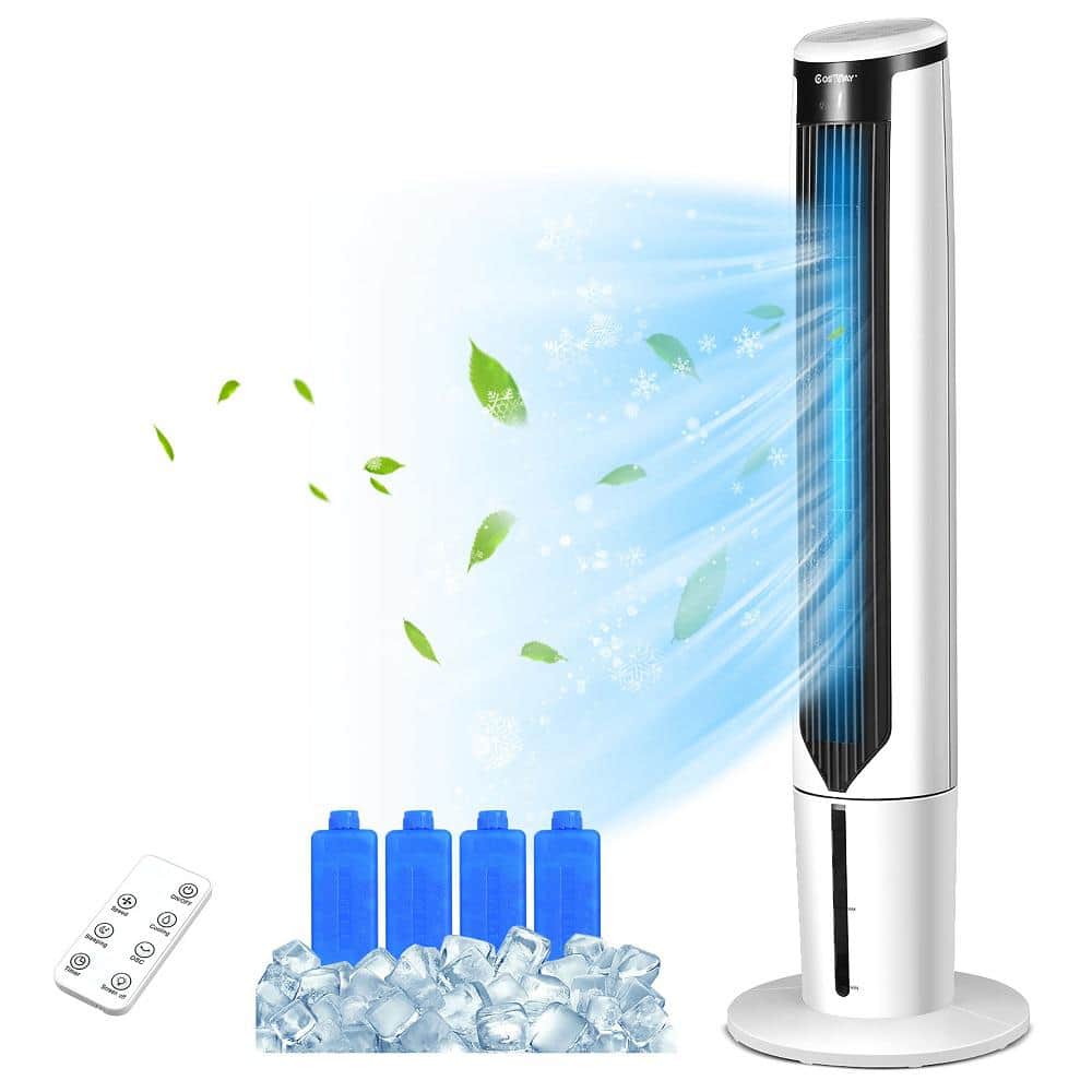 41" White ABS Evaporative Air Cooler with Remote Control
