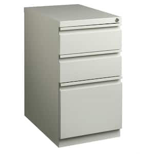 23 in. D 3-Drawer Light Gray Metal Letter Width 15 in. W Mobile Pedestal File Cabinet Box-Box-File