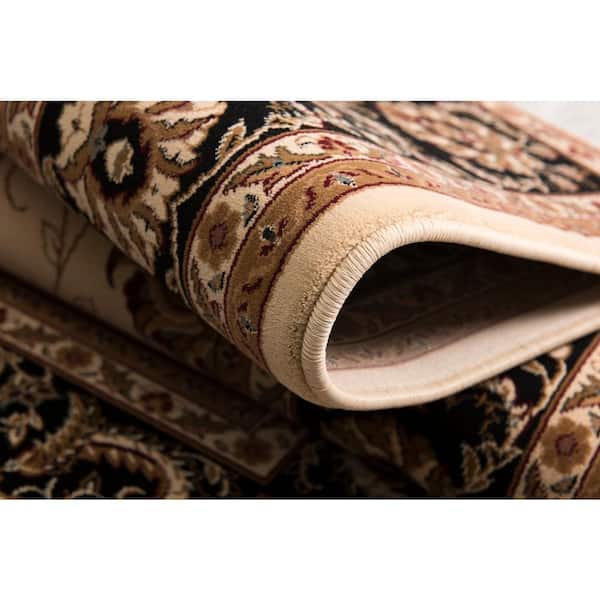 Majestic Traditional Cream Black 2 ft. 3 in. x 4 ft. Doormat Area Rug Entrance Floor Mat