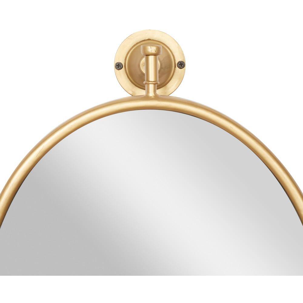 Elegant Gold Oval Wood Wall Mirror 15" x 28.6"