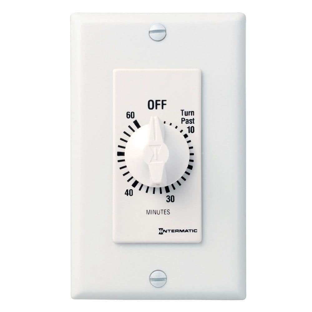 Intermatic 20 Amp 60-Minute White Depot Home SW60MWK The Timer, Wound Spring In-Wall Indoor - Countdown