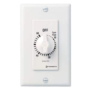 20 Amp 60-Minute Indoor In-Wall Spring Wound Countdown Timer, White