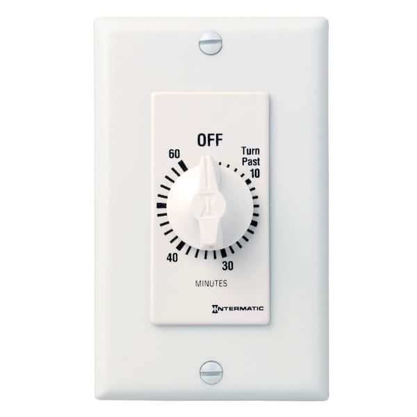 Intermatic 20 Amp 60-Minute Indoor In-Wall Spring Wound Countdown Timer, White
