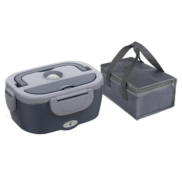 Electric Lunch Box with 2 Stainless Steel Containers, 80W Heated Food Warmer for Car, Truck, Office, 1.5L Capacity