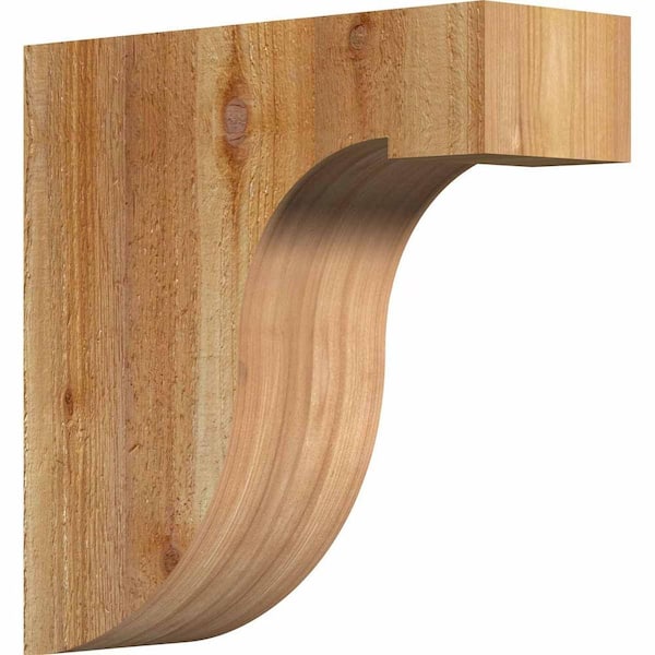 Ekena Millwork 4 in. x 12 in. x 12 in. Western Red Cedar Del Monte Rough Sawn Corbel