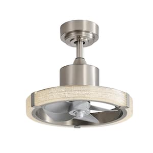 Bertram 16 in. Integrated LED Indoor Satin Nickel Ceiling Fans with Light and Remote Control Included