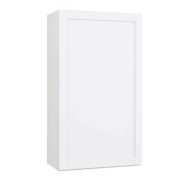 Hampton Bay Courtland 24 in. W x 12 in. D x 42 in. H Assembled Shaker Wall Kitchen Cabinet in Polar White