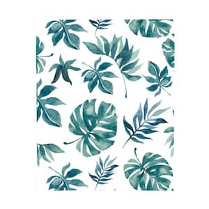 Super Soft Green and White Palm Leaf Polyester Nursery Crib Fitted Sheet