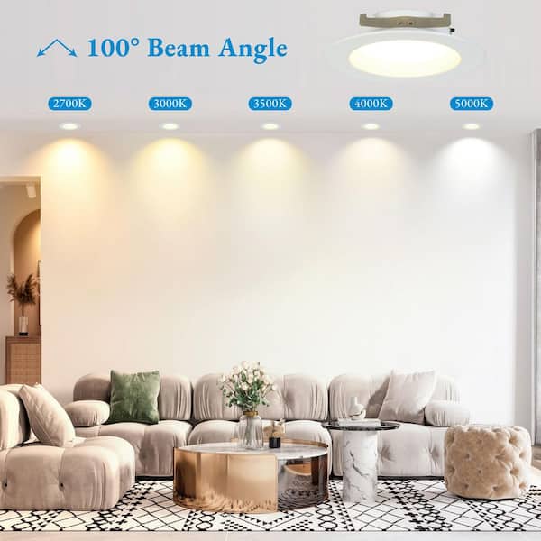 4 in. Integrated LED Retrofit Module 5 CCT Selectable White Indoor Dimmable Recessed Retrofit Light Trim, 750 Lumens