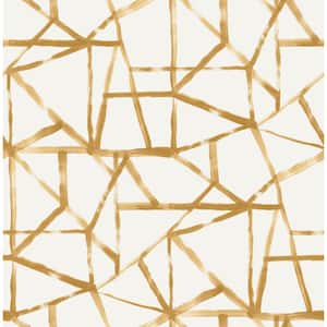 What's Your Angle Gold Geometric Vinyl Peel and Stick Wallpaper Roll (Covers 30.75 sq. ft.)