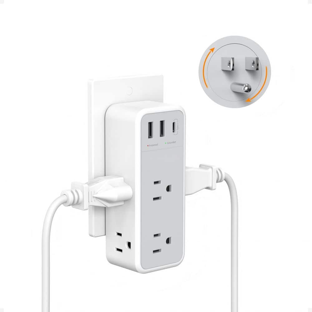 Multi Plug Wall Outlet Splitter with 360 Rotating Plug, 3 Sided Wall Socket Expander for Home, Office price history on PriceWatchPro