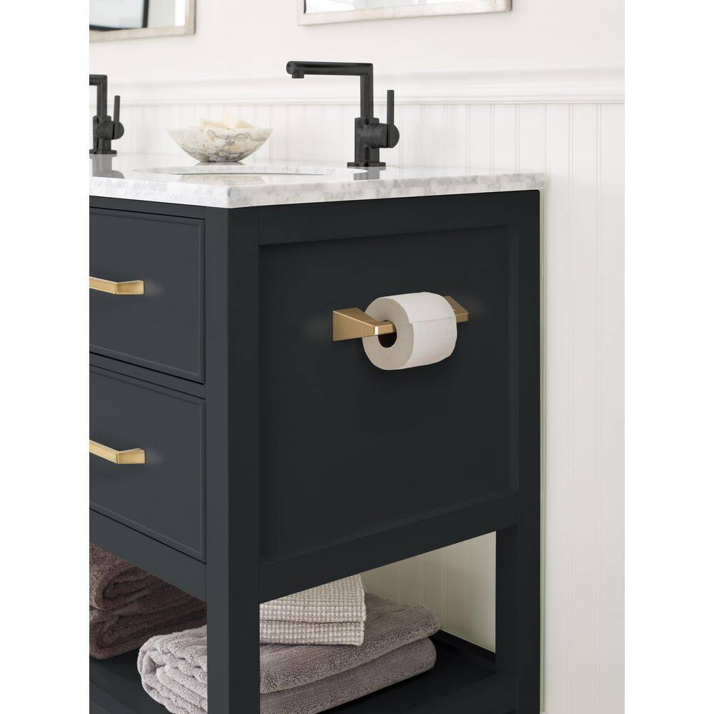 Champagne Bronze Pivoting Double Post Toilet Paper Holder