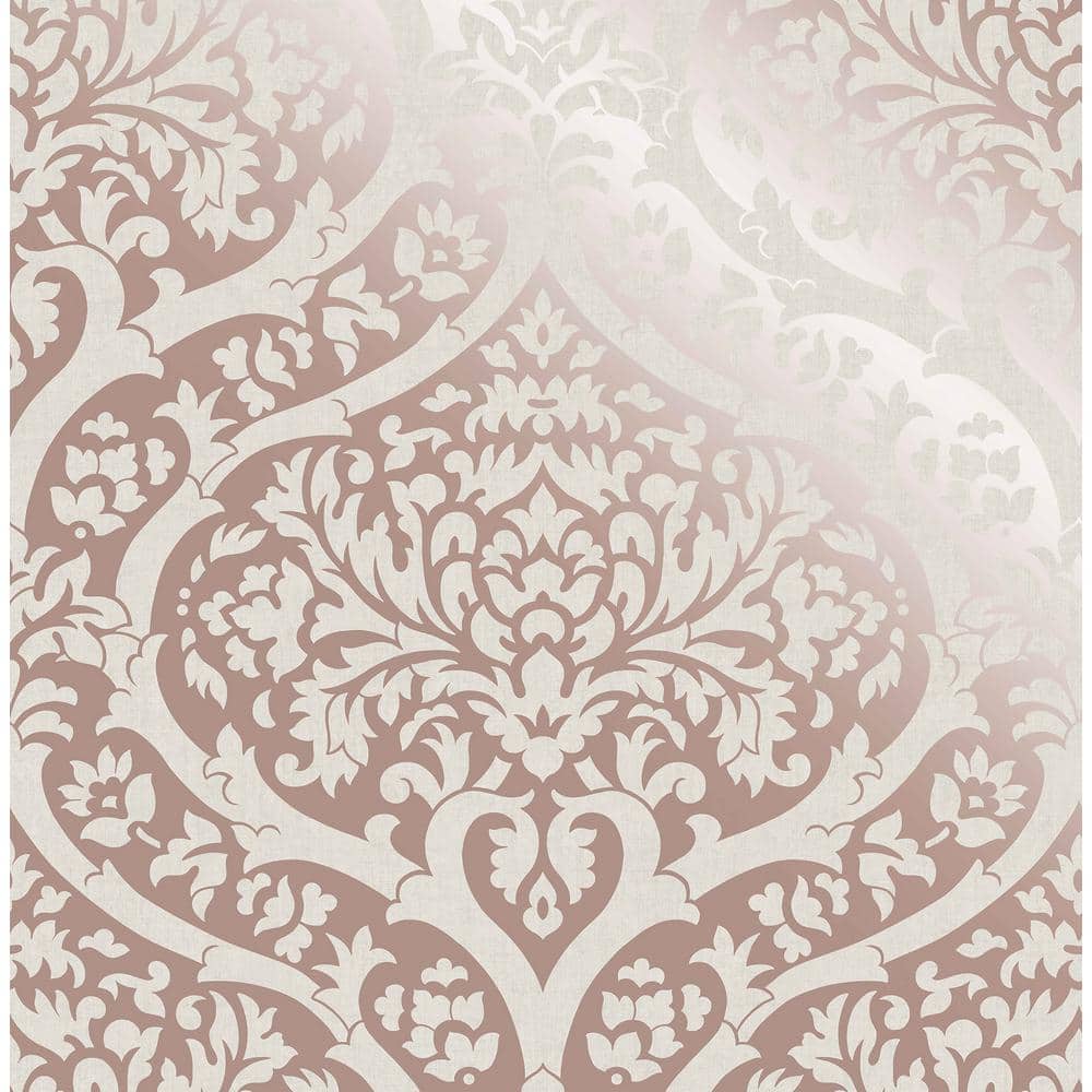 Fine Decor Sandringham Rose Gold Damask Rose Gold Wallpaper Sample 2900