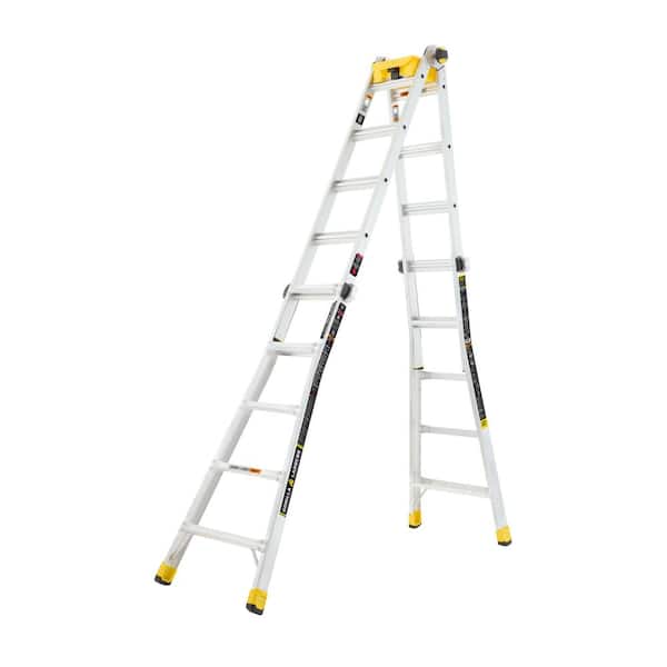 Gorilla Ladders - 22 ft. Reach Aluminum Multi-Position Ladder w/ Project Bucket, Tool Hangers, 300 lbs. Load Capacity, Type 1A Duty Rating