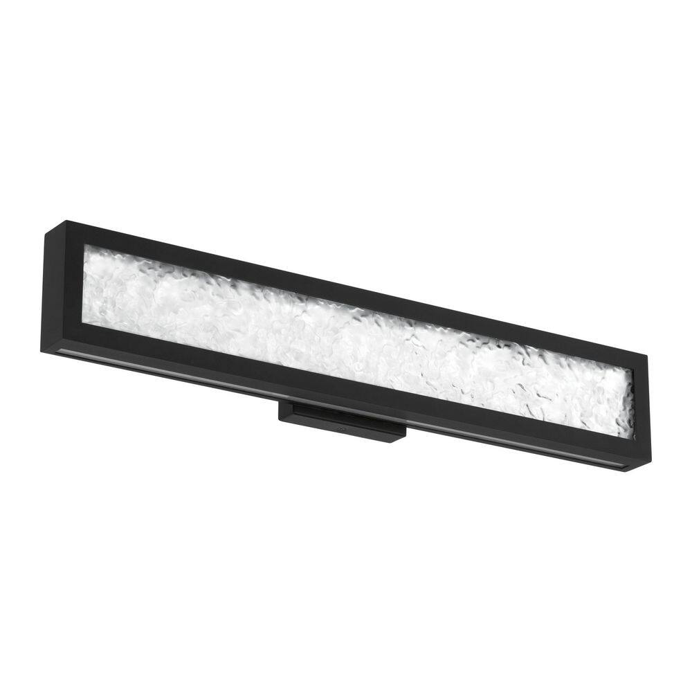 Courtney 24-inch Textured Black 5CCT LED Vanity Light with Clear Water Glass price history on PriceWatchPro