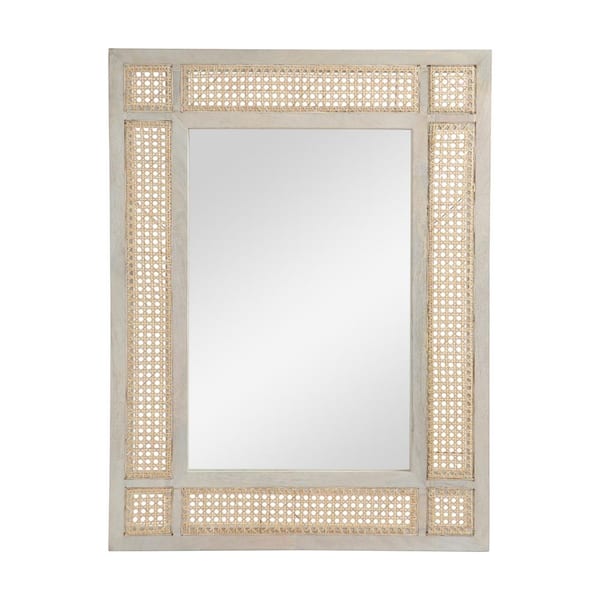 Afoxsos 1.00 in. W x 35.50 in. H Hazel Boho Mirror with Wicker Caning
