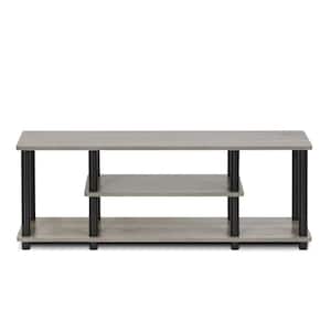 Turn-N-Tube 44 in. French Oak Gray and Black Particle Board TV Stand Fits TVs Up to 55 in. with Open Storage