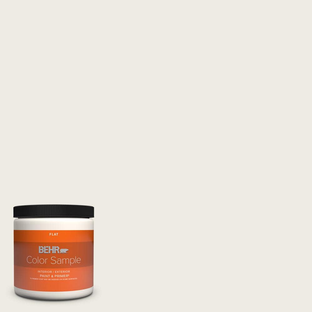 BEHR PREMIUM PLUS 8 oz. #PPU7-12 Silky White Flat Interior/Exterior ...